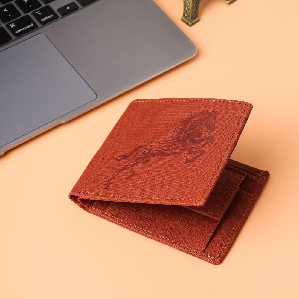 Brown leather bifold wallet